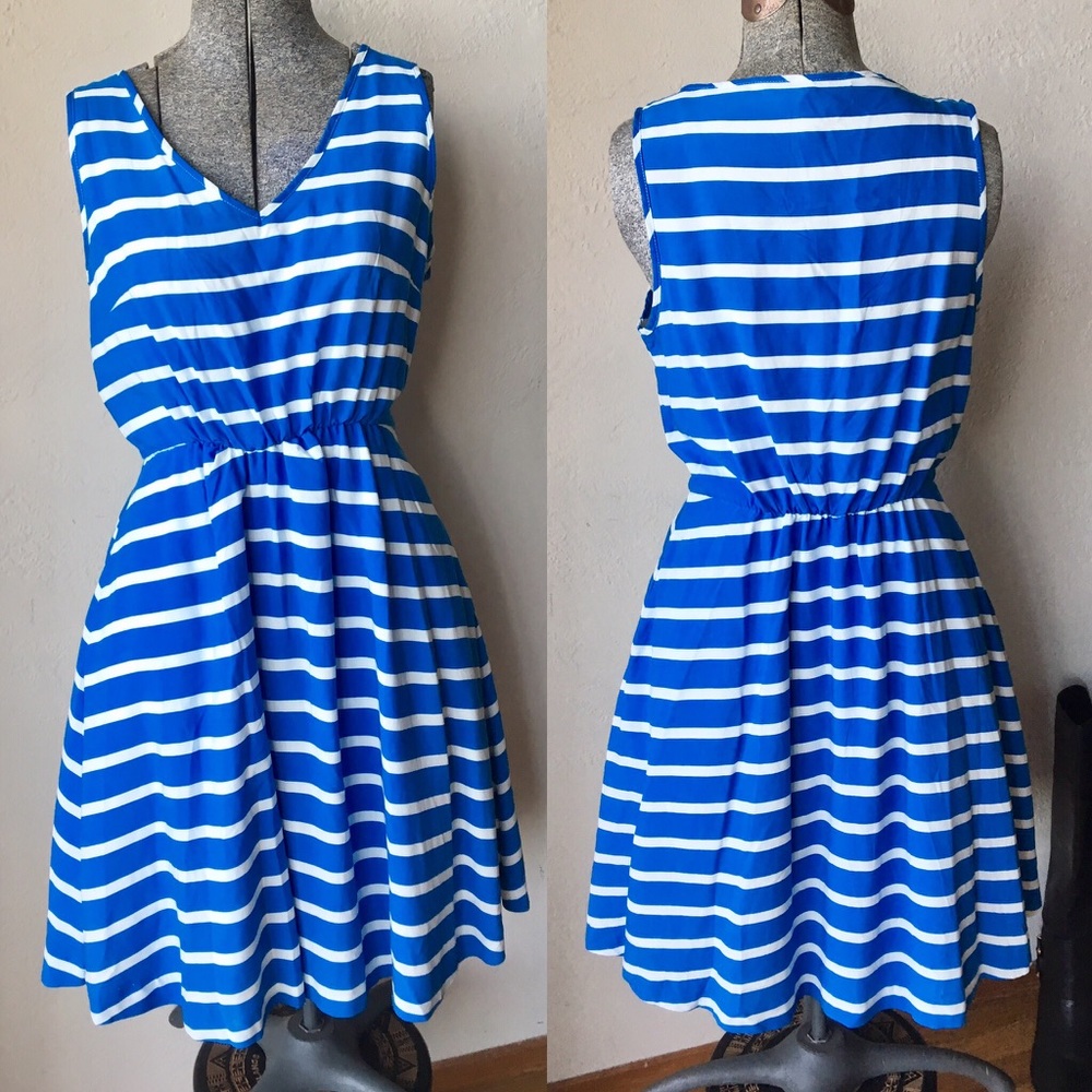 🔅sold🔅 Light blue striped vneck dress
